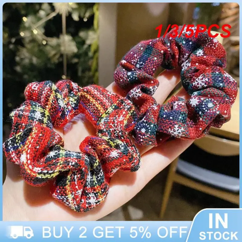 1/3/5PCS Versatile Hair Rope Be Easy To Carry About Party Hair Accessories Simple And Elegant Red Fat Intestine Ring