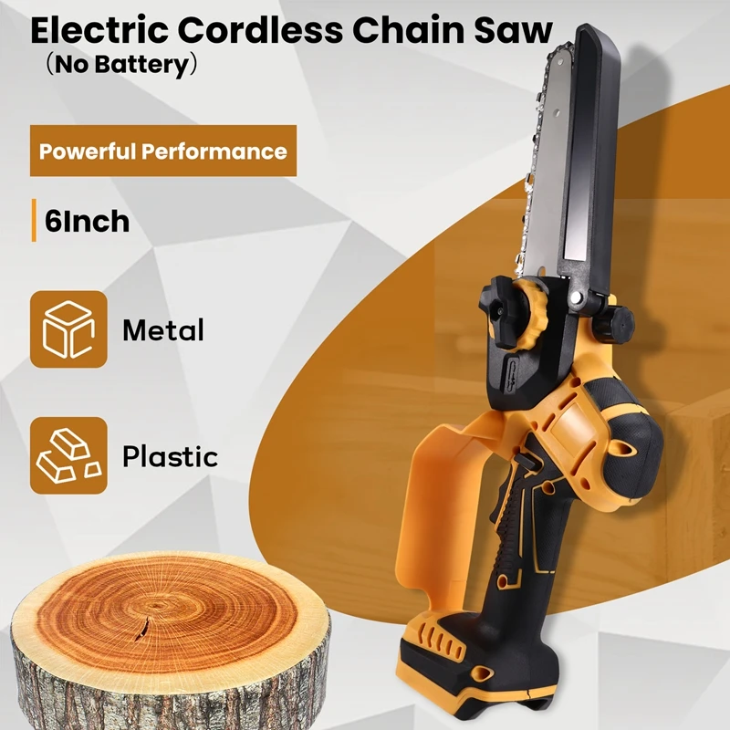 Brushless Chainsaw 6 Inch Electric Cordless Chain Saw Pruning Wood Cutting Power Tools For Dewalt 18V 20V Battery