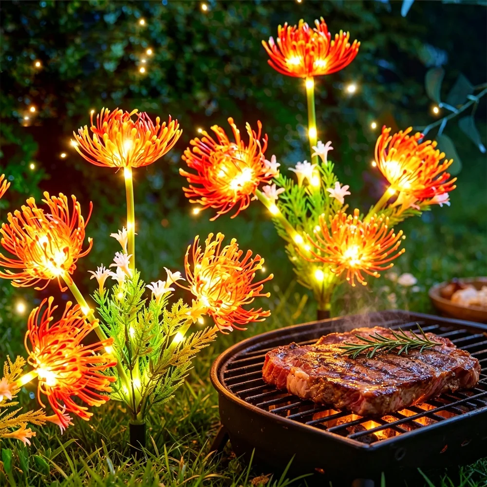 

Solar Flowers Lights with Glowing Flowers & Stems Outdoor Solar LED Light Wedding Party Light for Garden Pathway Deck Yard Decor