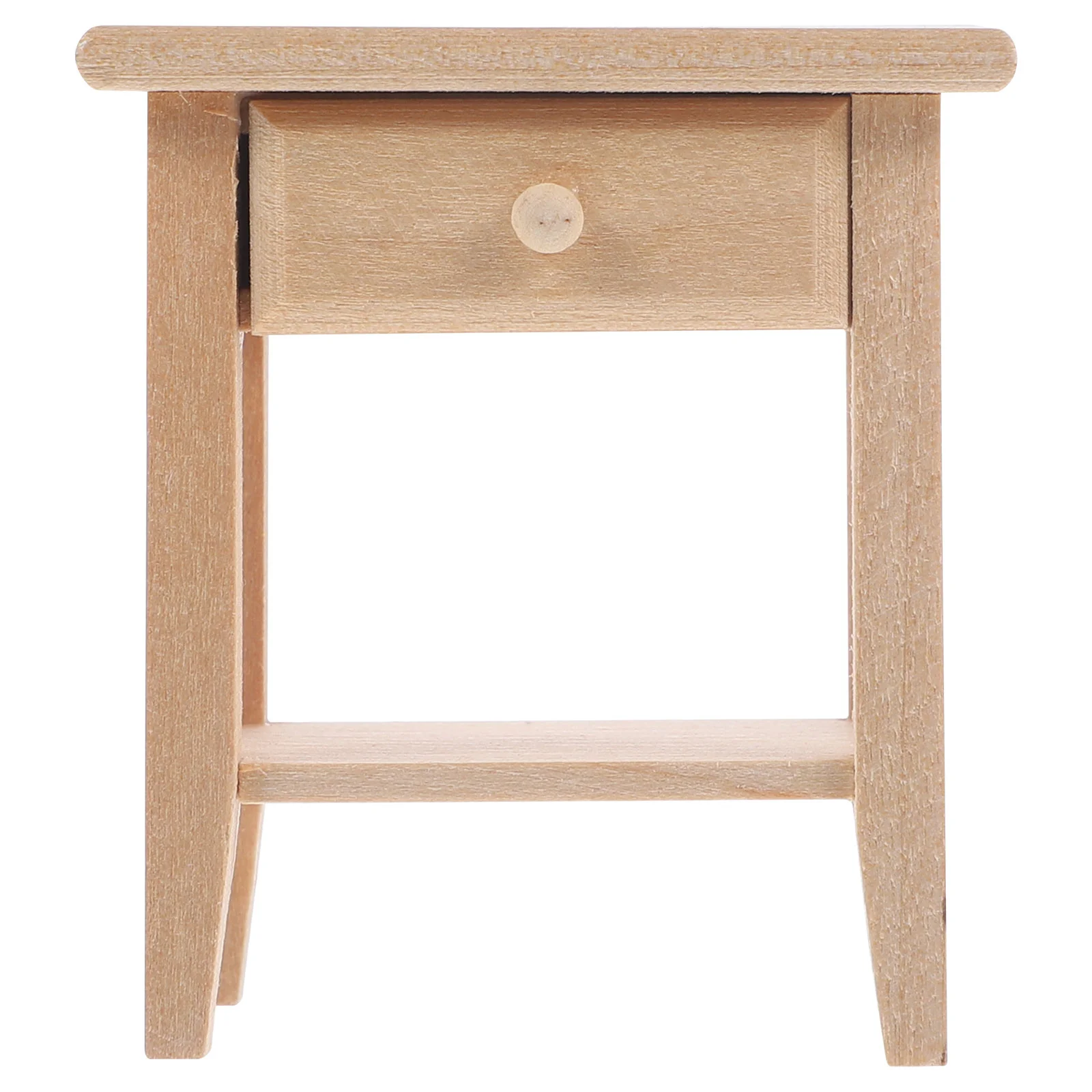 House Side Cabinet Mini Wood Nightstand Model Nightstands Toy Room Miniature Bedside Table Accessory Wooden