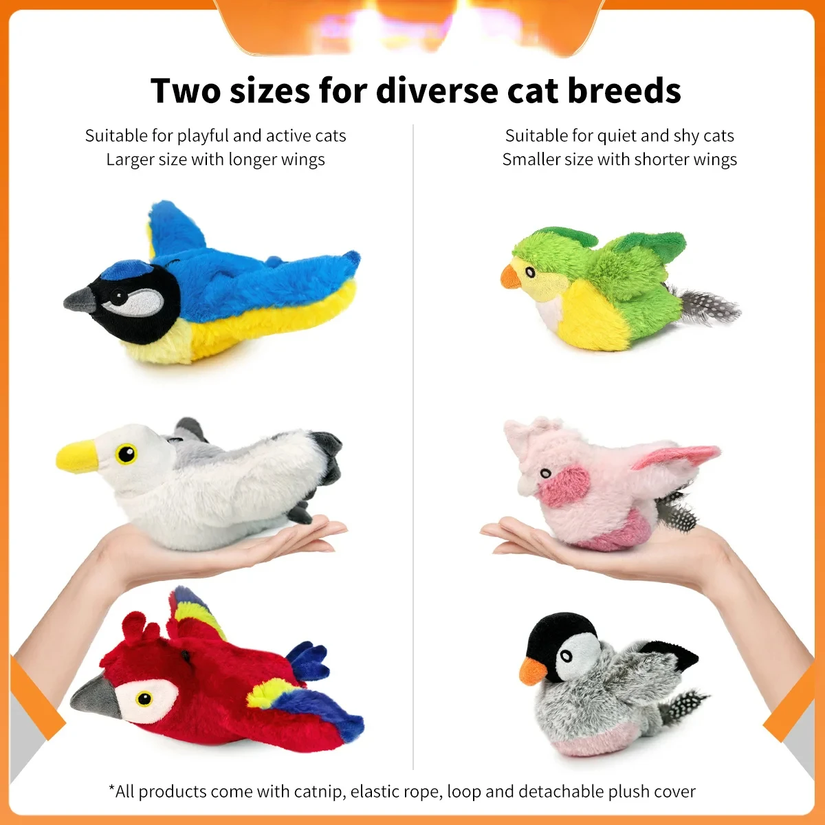 Uccello battente giocattolo per gatti uccello chirp per gatto gattino giocattolo interattivo peluche giocattolo per gatti erba gatta giocattolo per gatti per tutte le razze di gattini Per gatto