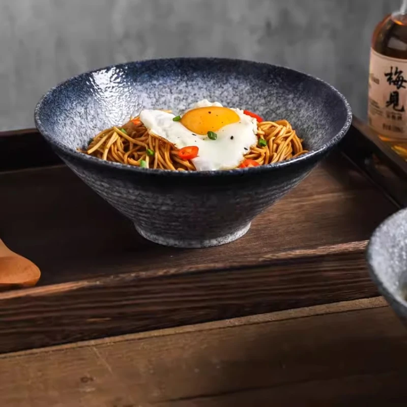 

LMM Home Retro Hat Bowl Premium Ceramic Large Bowl Noodle Bowl