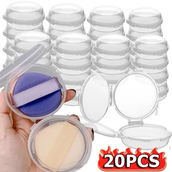 Double-layer Folding Powder Puff Boxes 20PCS Transparent Empty Makeup Puffs Storage Case Wet Dry Cotton Air Cushion Storage Tool