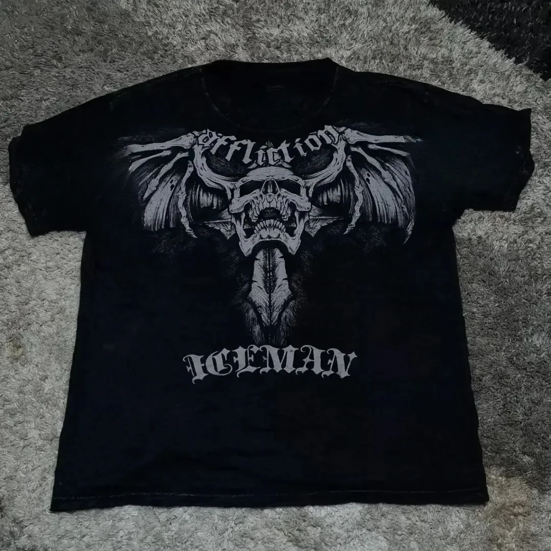 

Y2K Hip Hop Tap out new T Shirt Harajuku Round Neck Oversized T shirt Mens Womens Short Sleeved Gothic Clothing Tops Streetwear