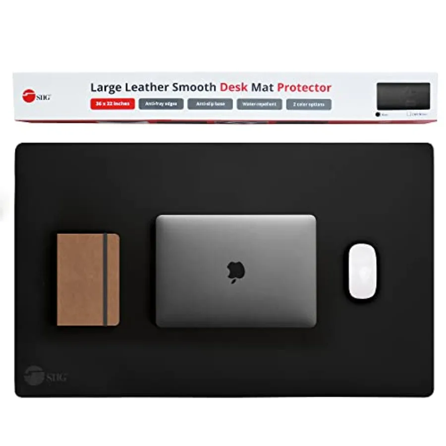 

Extra Large Desk Mat on top of Desk Blotter Protector - 36" x 22" Vegan Leather Mouse Mat for Office Home Office Desktop Comput