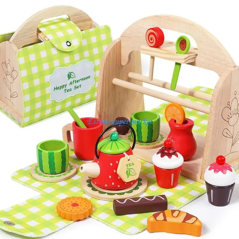 090B Pretend Play Kitchen Accessories With Dish Rack Cutlery For Toddlers Boys Girls