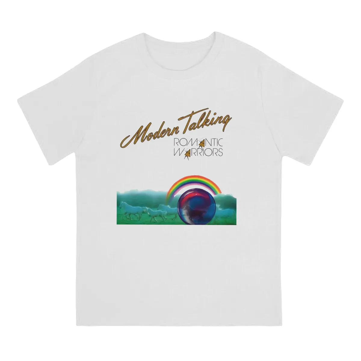 Romantic Warriors Music Men's T Shirt Modern Talking Band Humor Tees Short Sleeve Round Neck T-Shirts 100% Cotton Summer