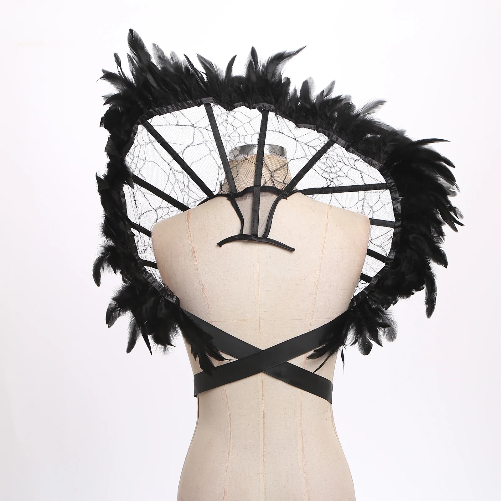 Accessorio per costume da collare da vampiro con colletto da vampiro, colletto rialzato disossato, unisex adulto, donna, uomo, Halloween