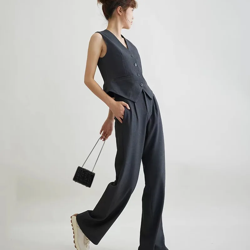 Ele V-Ne Chaleco de mujer de un solo botón Svel Commute Sle Faionable Collar ajustado Longitud ortopé Color puro