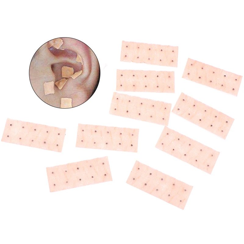 100Pcs Ear Massage Stickers Disposable Ear Press Seeds Acupuncture Vaccaria Patch Ear Massage Bean Auriculotherapy