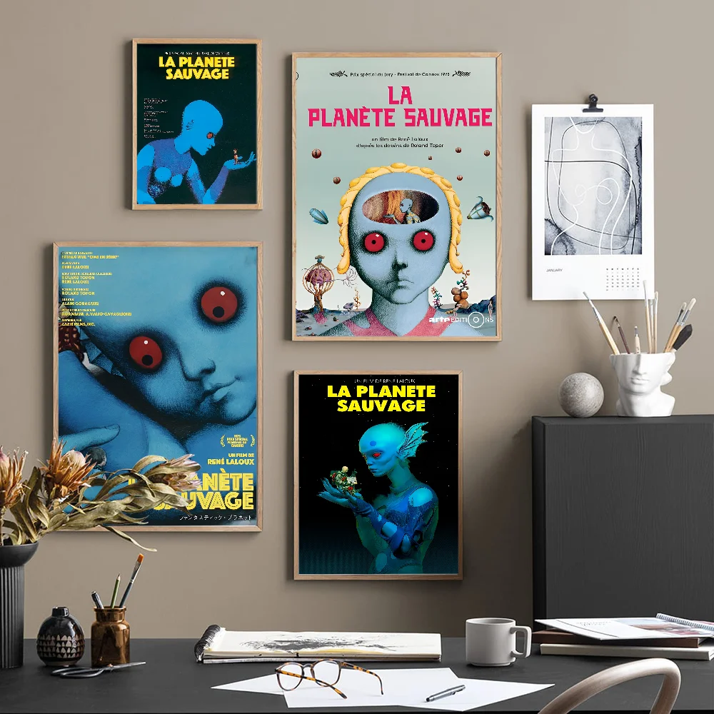 La Planete Sauvage DIY Sticky Poster Whitepaper Prints Posters Artwork Nordic Home Decor