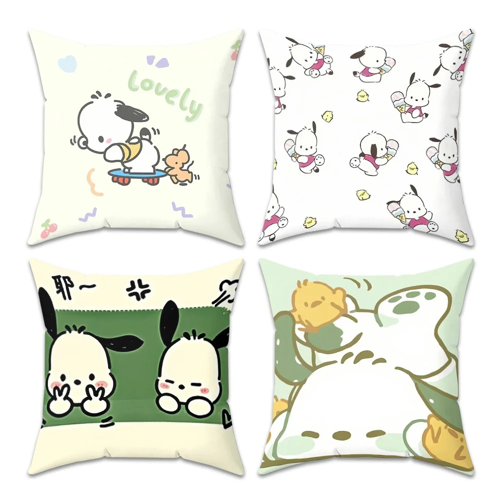 Pochacco Kissenbezüge, dekoratives Sofakissen, Kissenbezug, Cartoon-Sanrio, Heimdekoration, Zubehör, Kawaii-Kissenbezug, 45 x 45 cm