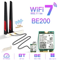 WiFi 7 para tarjeta de red inalámbrica BE200 Bluetooth 5,4 WiFi BE200NGW NGFF adaptador 802.11AX 2,4G/5G/6GHz para Win10/11 PC