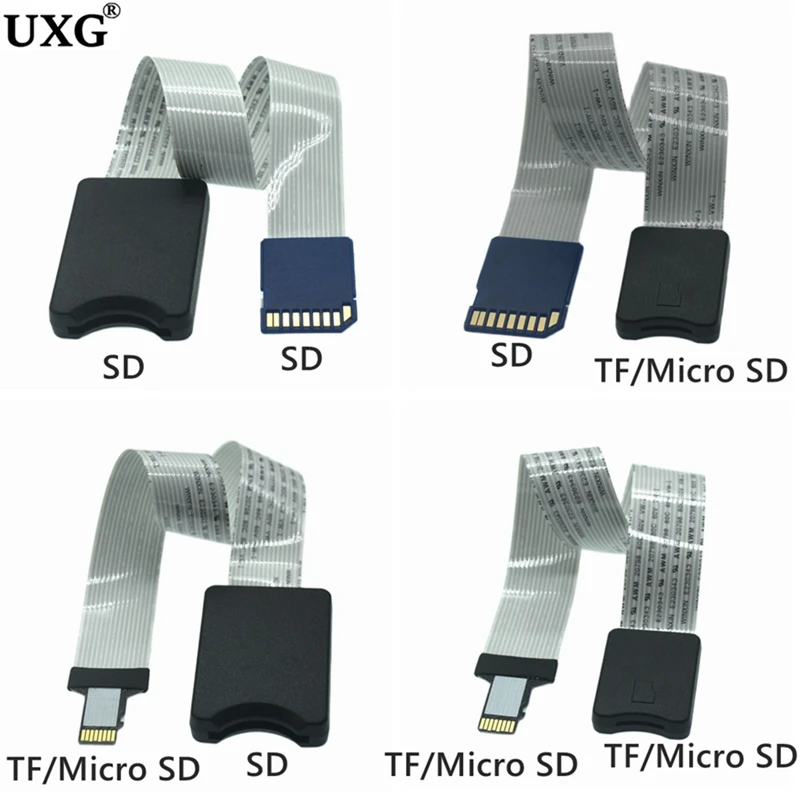 10CM 25CM 48CM 60CM SD card Female to TF micro SD Male SD to SD TF to TF Flexible Card Extension cable Extender  reader