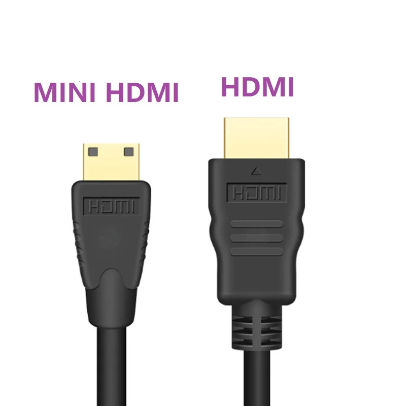 Mini HDMI-compatible to HDMI Cable 1080p 3D Gold Plated Plug For Monitor Tablet Camera DV graphics card HDTV Display Projection