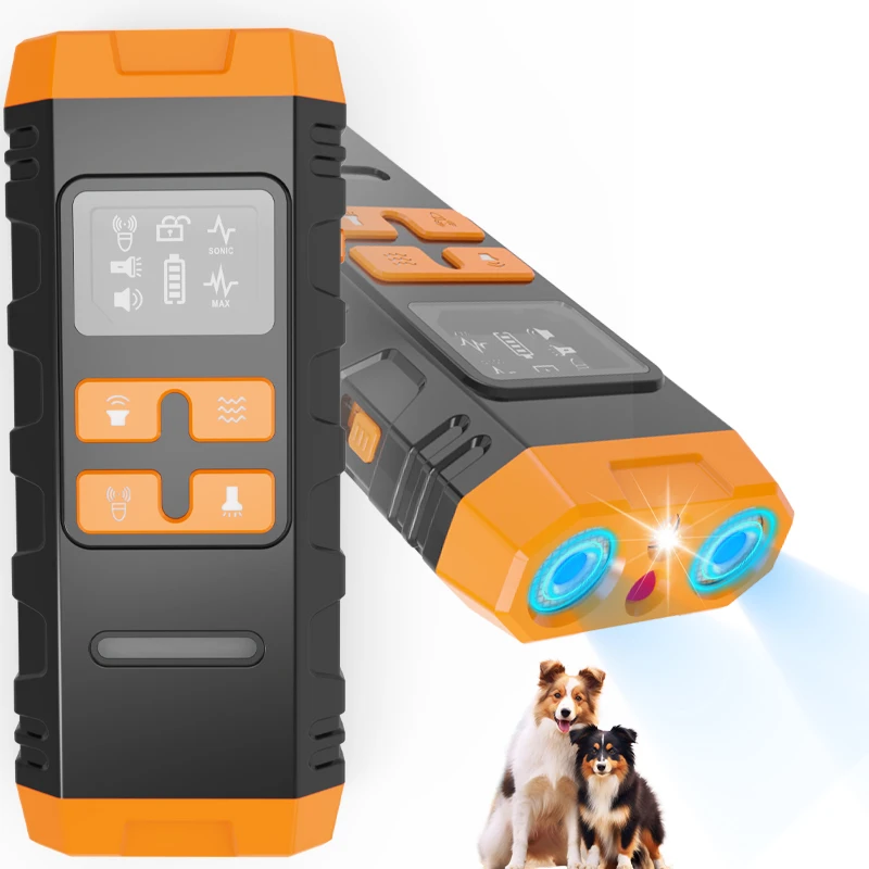 Handheld ultrasonic pet trainer, dual-head dog trainer, high-power COB lighting lamp, bark stopper