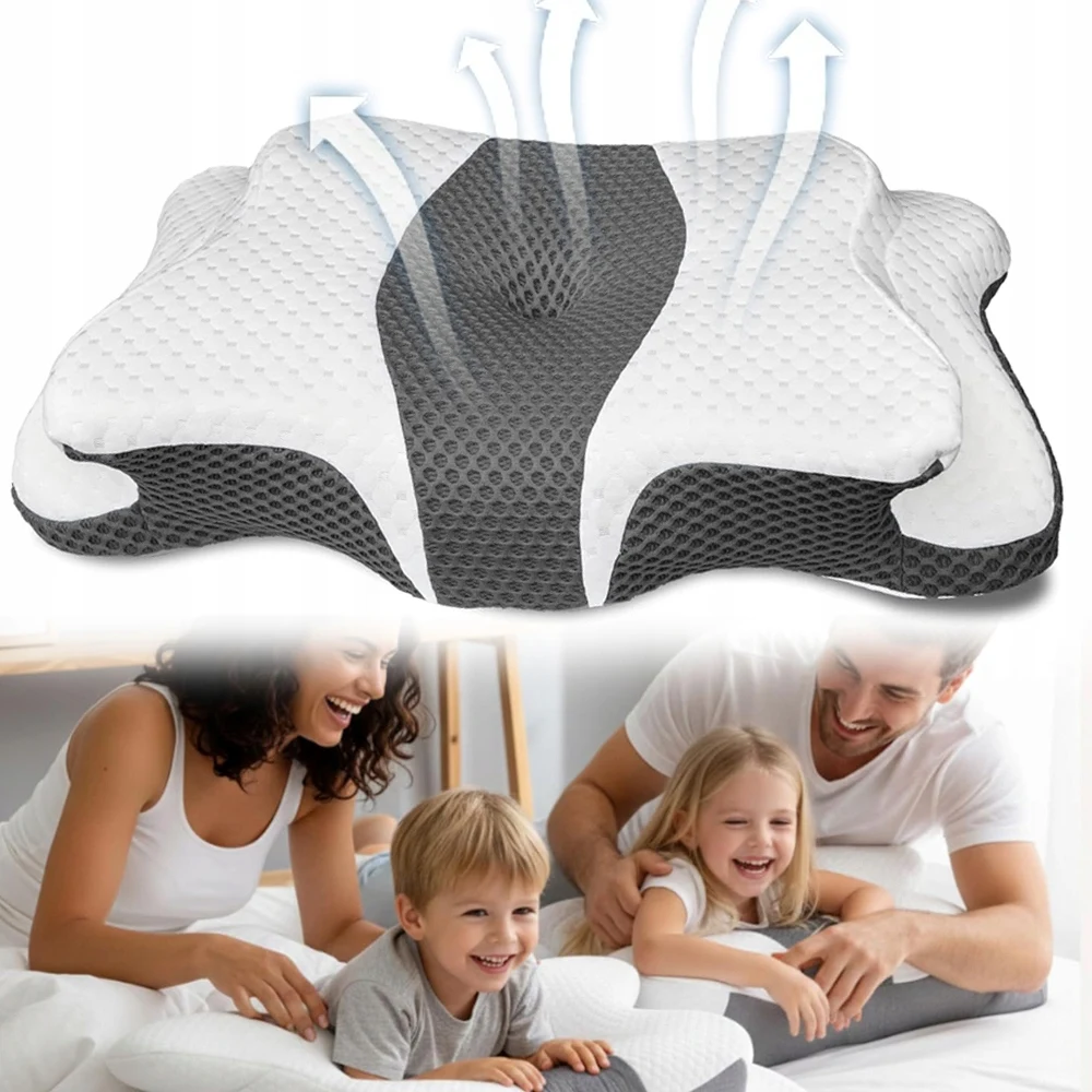 Memory-Schaum-Kissen, ergonomische Unterstützung, 2 verstellbare Höhen, weicher Komfort, Nackenentlastung, Schlafkissen für Seiten-, Rücken- und Bauchschläfer, für den Heimgebrauch im Schlafzimmer