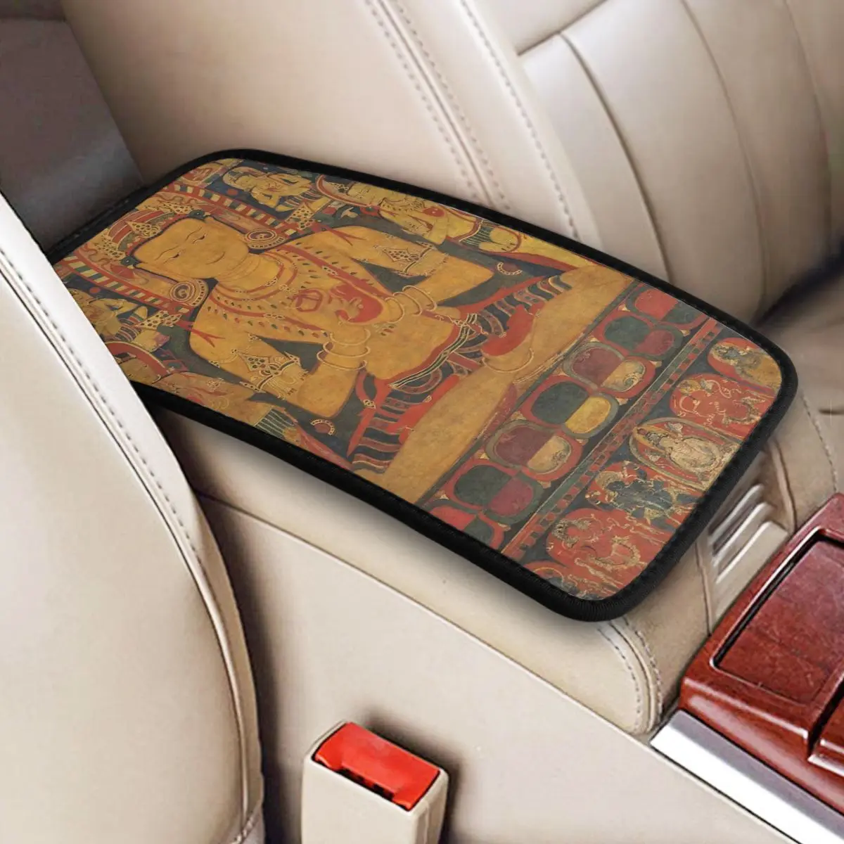 

Tantric Buddha Canvas Car Accessories Car Handrail Box Cushion Custom Print Non-slip Car Armrest Cover