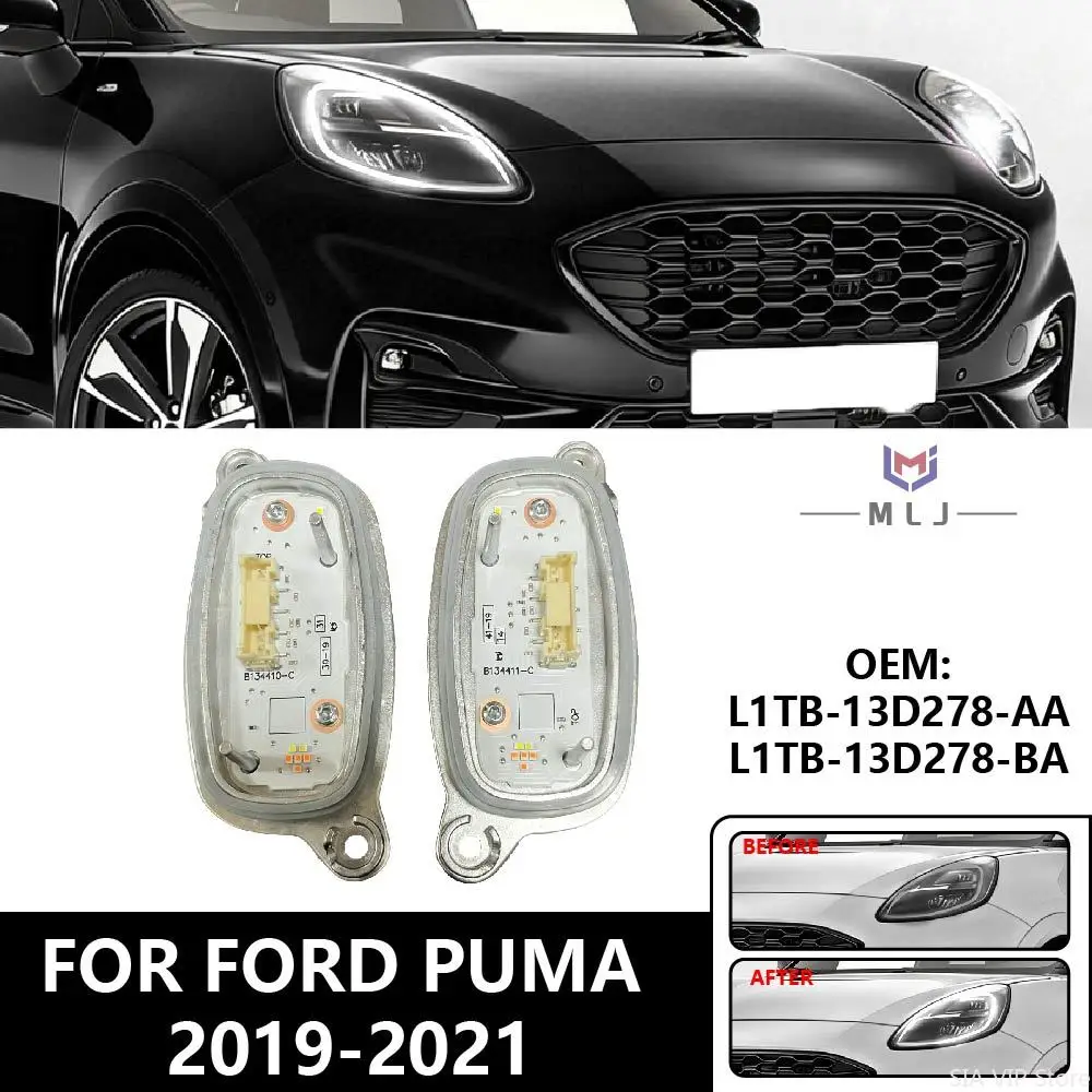 OE L1TB-13D278-AA L1TB-13D278-BA FOR Ford Puma 2019-2021 Car LED Headlight Daytime Running Light Board White Angel Eyes Module