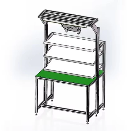 Aluminum workstation packaging workbench with fan and lighting, customizable for warehouses