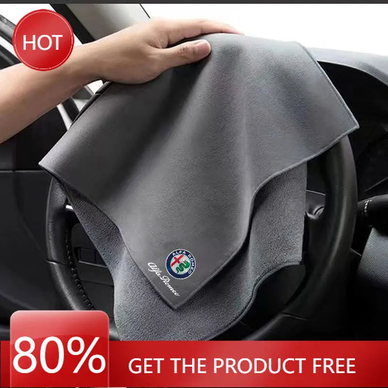 

Hub Caps Car Wash Towel Cleaning Drying Cloth Extra Soft Cleaning Tool For Alfa Romeo Giulietta 159 Mito Giulia Stelvio 147 Acce