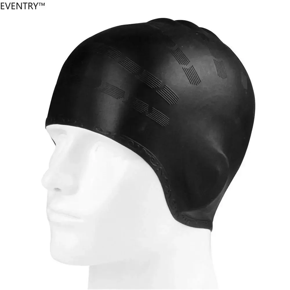 Gorros de natación de alta elasticidad para adultos, gorro de piscina impermeable, protege las orejas, pelo largo, gorro de buceo de silicona grande