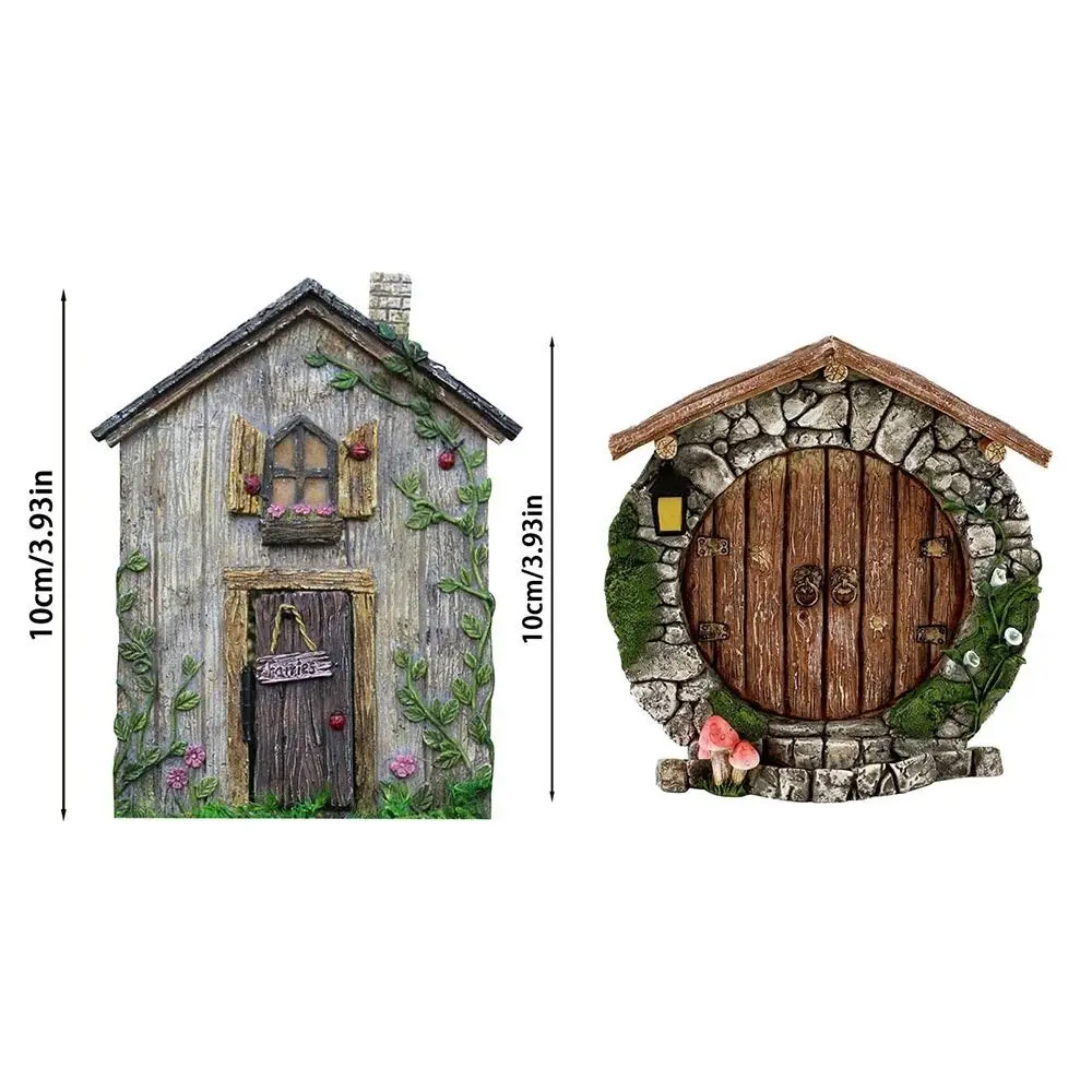 1 PC Miniature Fairy Door Figurines Statues for Outdoor Yard Art Garden Tree Decor With Engraved Design Fairy Garden Door