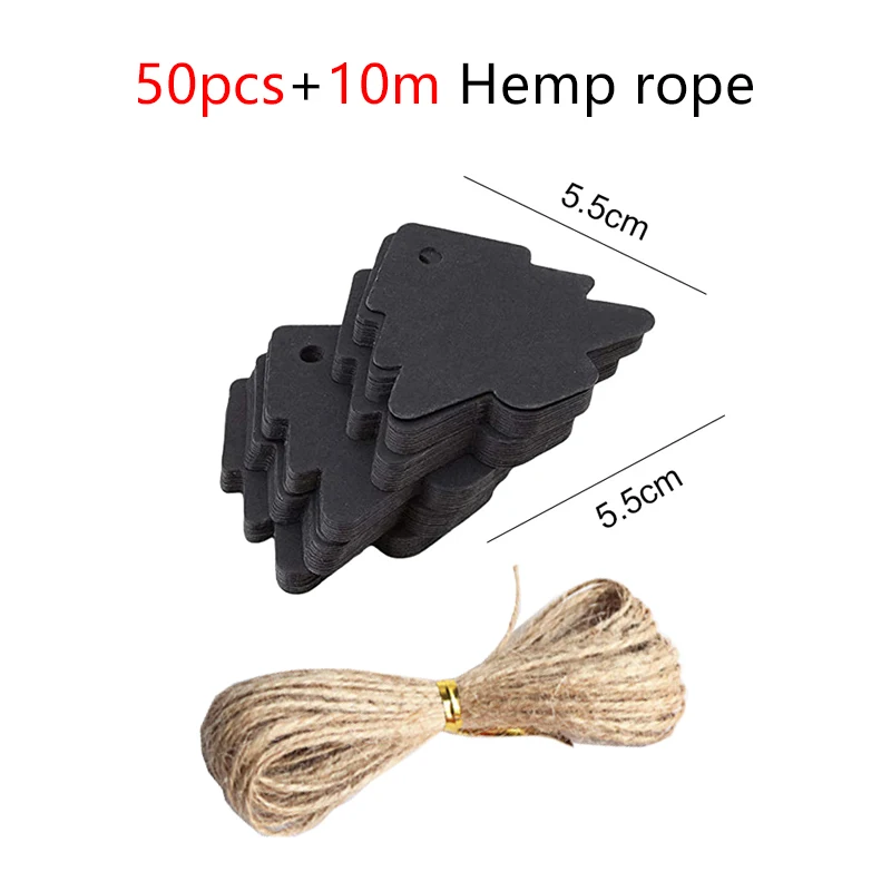 50/100 Stück leere Hängeetiketten aus Kraftpapier mit Löchern aus Hanfseil, verstellbare Seillänge, handgeschriebene Karte, Party-Geschenke, Etiketten TMZ – Detail 18