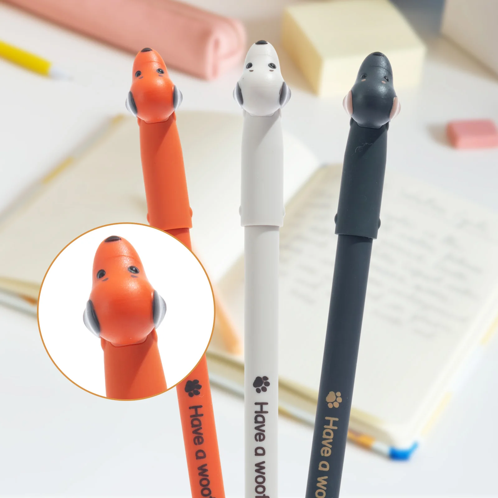

M&G Erasable Gel Pens 0.7mm Bullet-tip Black Ink 3 pcs Erasable Pens Cute for Kids Students School Office @AKPA3173