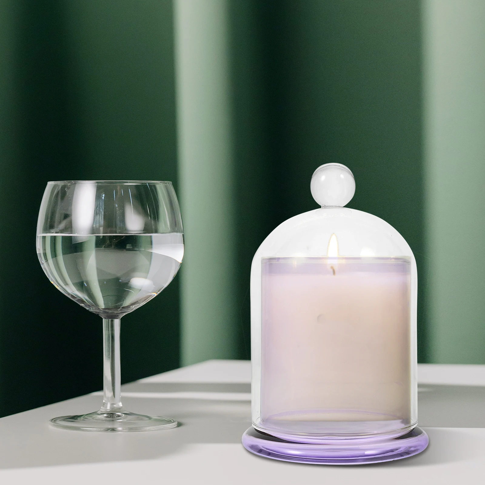 

1Set Aromatherapy Glass Container Transparent Cloche Decor for Living Room Holder with Dome Cloche Glass Dome