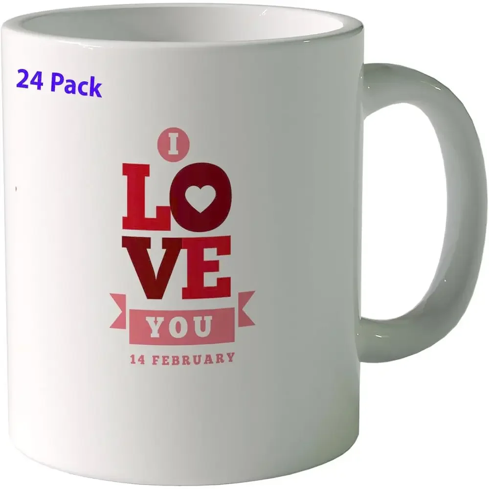 

Valentine Ceic Mug 11 Ounce Coee Cup Set o 24 Individually Boxed Love Theme 13