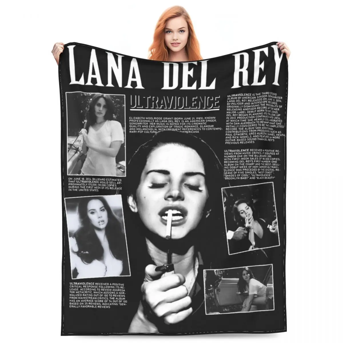 Comfort Lana Del Ray Singer koc Merch dom ozdobny Ultraviolence narzuta koc Super miękki polar na zewnątrz