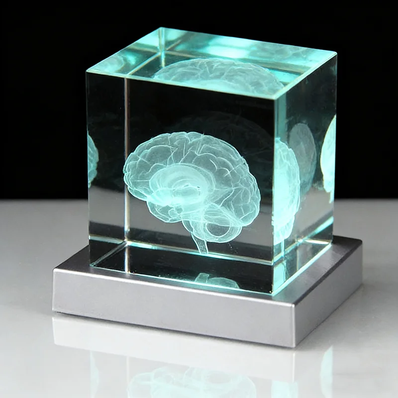 6cm 3D Brain laser Crystal Glass Cube Home Desktop Decorative Figurines Crafts Fashion Style Birthday Gifts Souvenirs