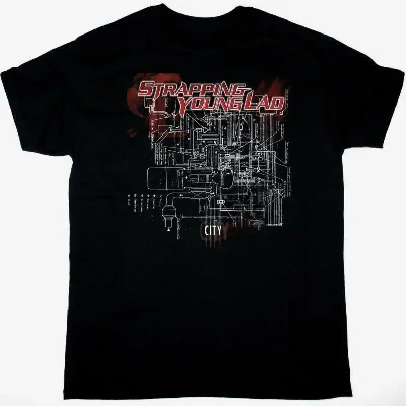 Vtg STRAPPING YOUNG LAD Band City Cotton Black S 3XL T Shirt Fast shipping