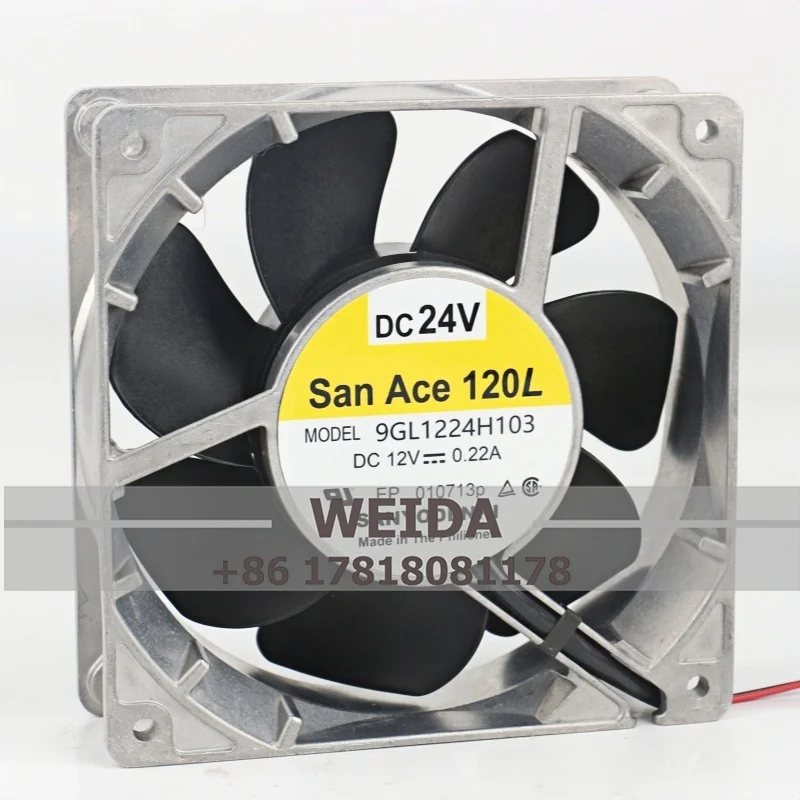 

9GL1224H103 case fan SanAce 12cm 12038 DC24V 0.22A 120*120*38MM aluminum frame Ball Bearing Inverter Cabinet Axial Cooling Fan