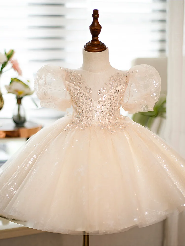 Fairy Children\'s Princess Dress Flower Girl Wedding Birthday Party Dress Piano Performance Puffy Dress y1000