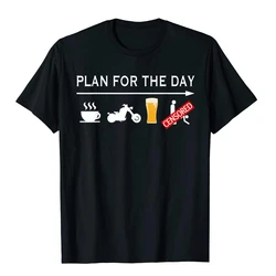 Tees For Men Chinese Style T Shirts Hip Hop Brand Motorcycle Biker T-Shirt Plan For The Day Adult Humor Tee