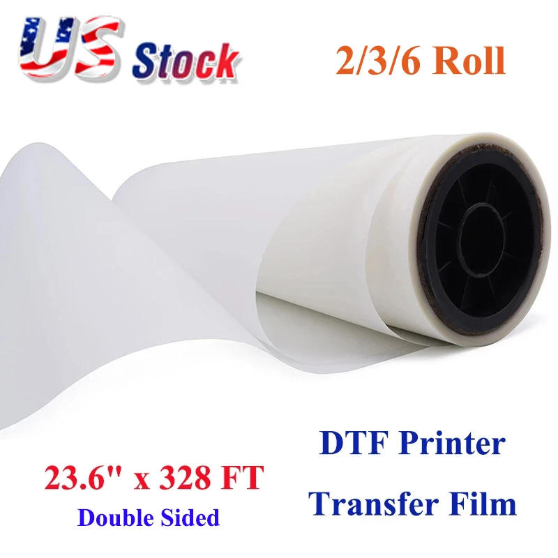 

CALCA 23.6" x 328 FT DTF Transfer Film Double Sided Wholesale Premium Roll for Printer Powder Shaker Direct to Hot Peel Film