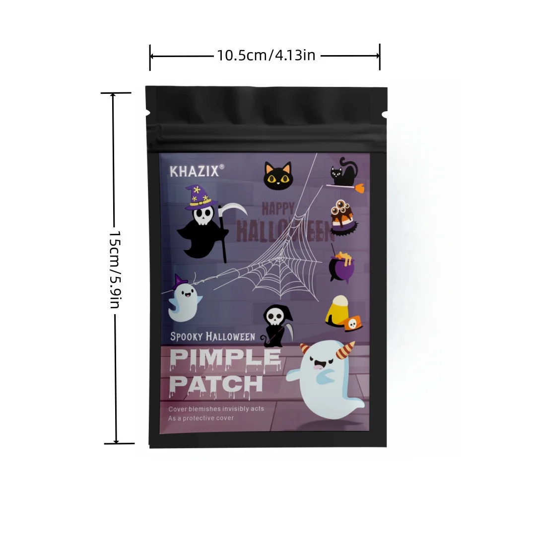 600 قطعة مجموعة صناديق الهالوين الرمادية جو احتفالي حب الشباب تغطي بقع هالوين اليقطين عنصر حب الشباب التطهير بقع نظيفة