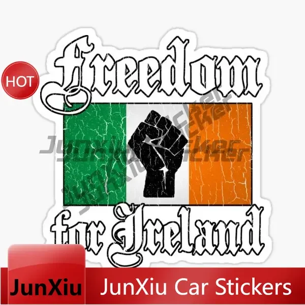 

Ireland Flag Emblem Clover Creative Stickers Laptop Off-road Window Truck Bumper Car Bicycle Wall PVC Decal