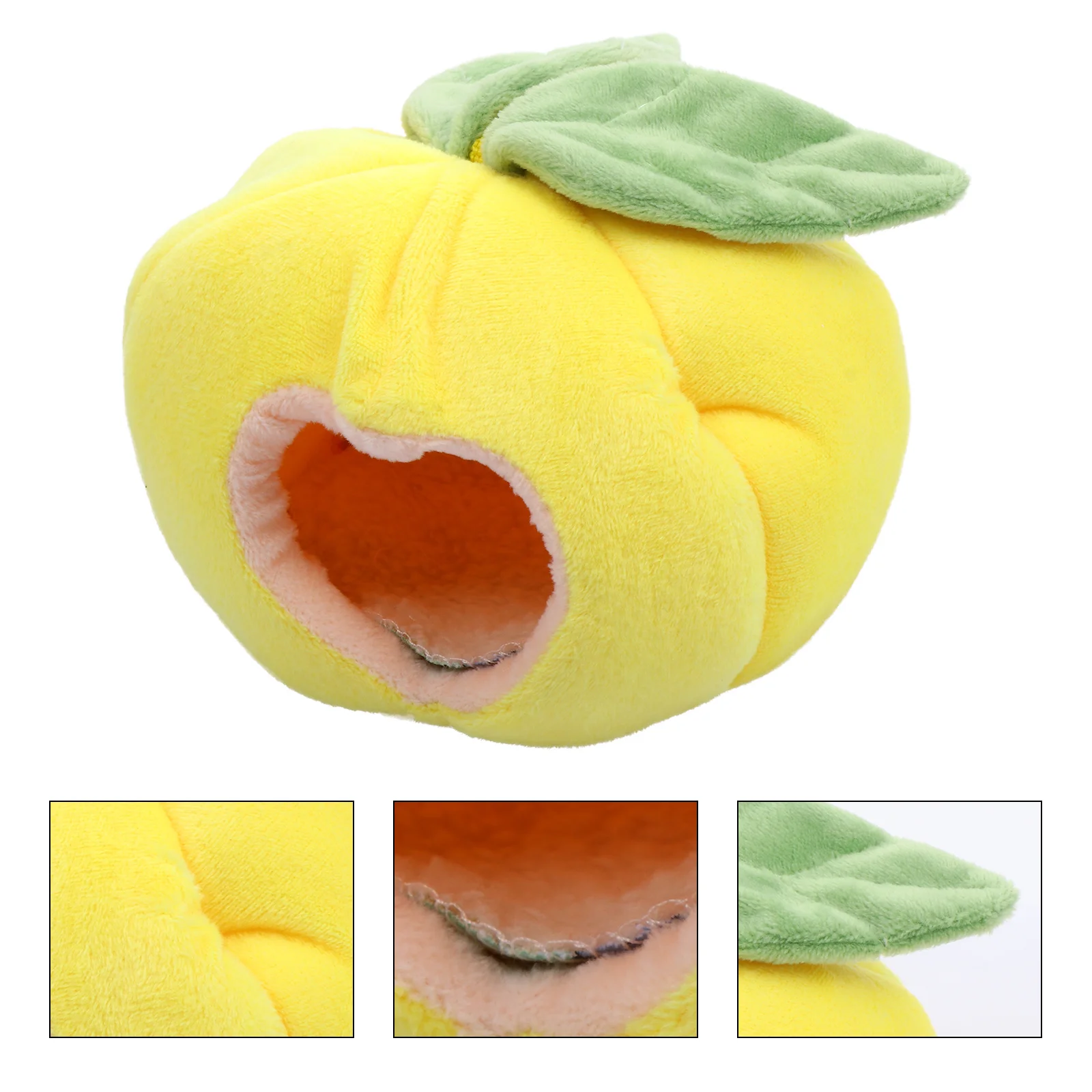 

Warm Lemon-Shaped Sleeping Nest for Hamster and Small Animals Soft Interior Hanging Fruit House Cozy Winter Bed for Pet Comfort