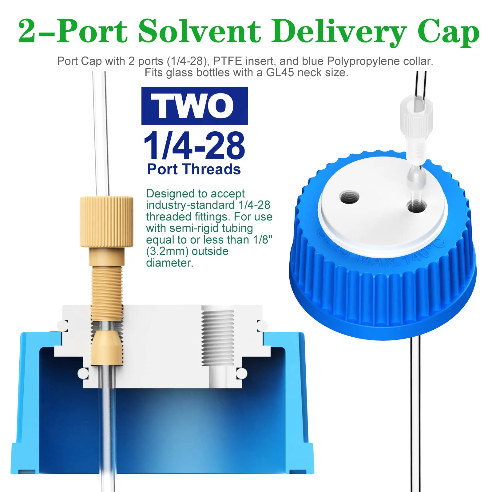 GL45 2-Port Safety Filling Cap for 1/8\