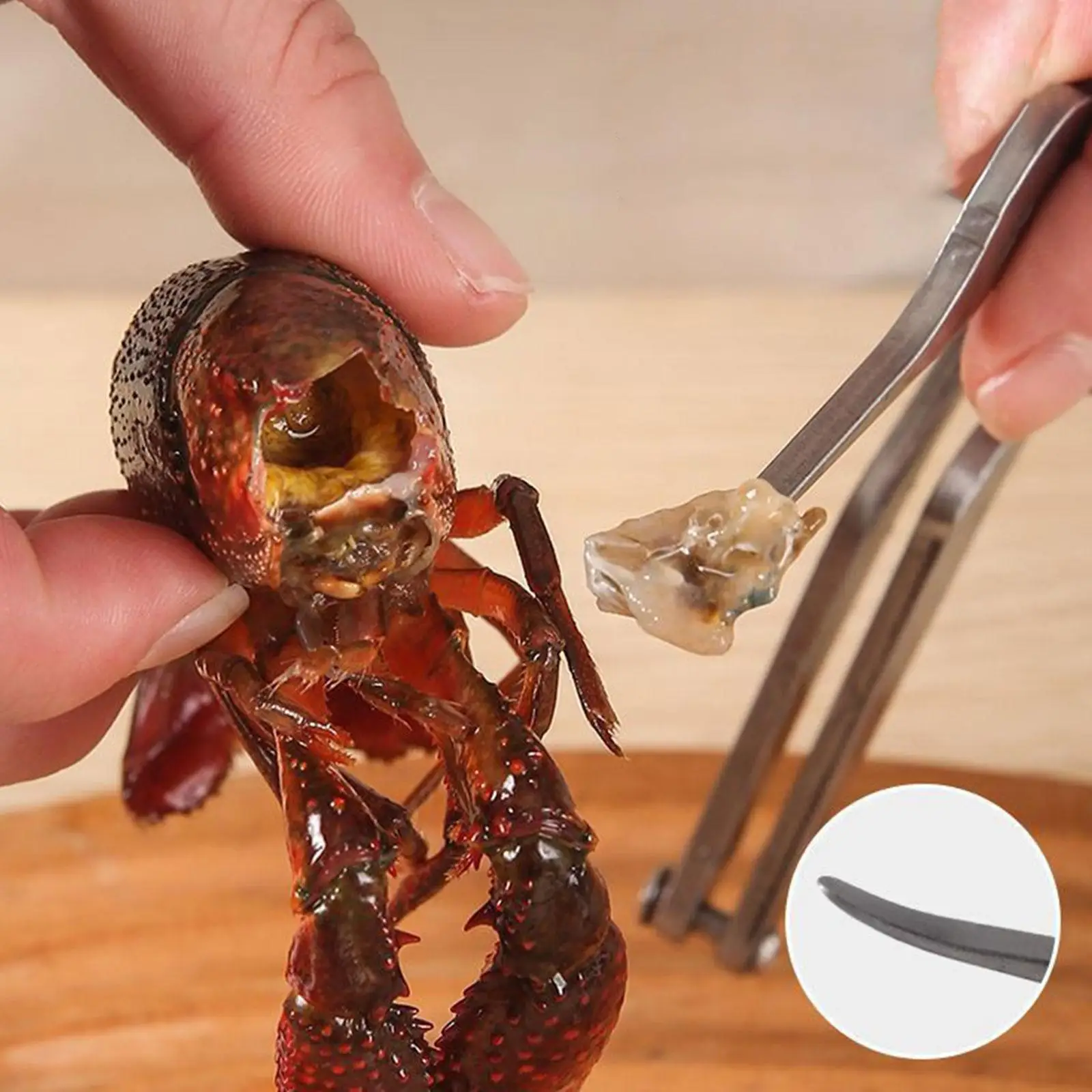 Kitchen Seafood Clipper Heavy Duty Stainless Steel Gill Remover Back Opening Tool for Crab and Lobster Prep