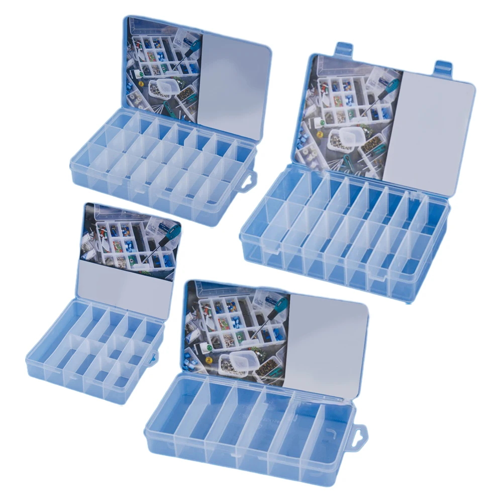 Transparent Storage Box Adjustable Compartment Storage Box Easy To Carry Easy To Use Good Material Movable Partition