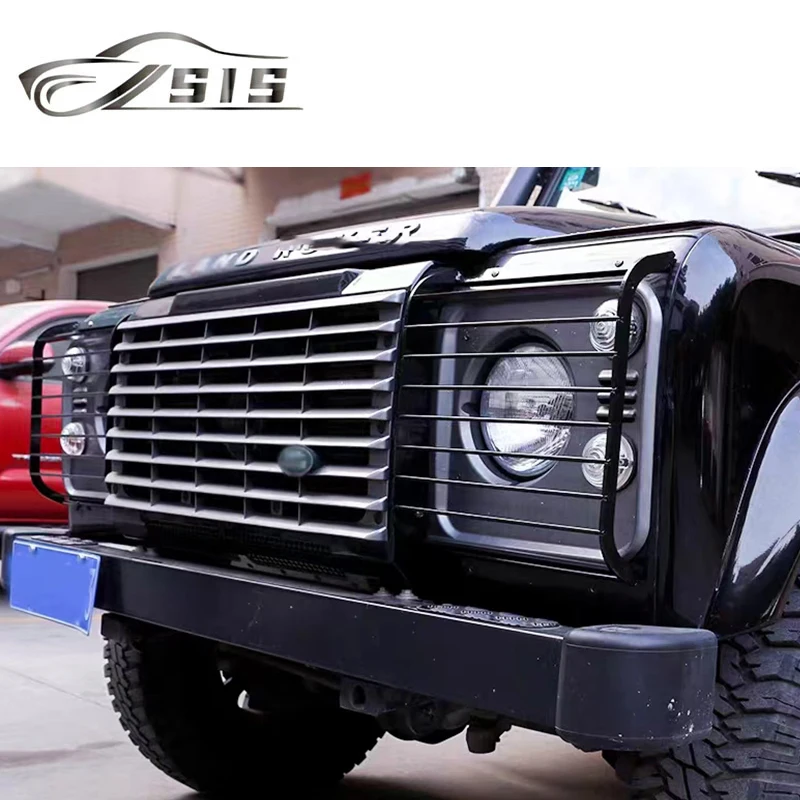 2004-2018 سنة De-fe-nd-er غطاء المصباح الأمامي المقاوم للصدأ 90/110 مادة الصلب مصباح الحرس مصابيح السيارة الأمامية حماية السيارات السيارات Pa #6