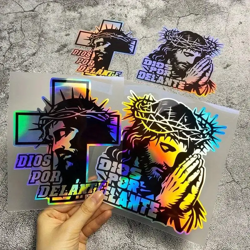 Reflective Laser Waterproof Decal, Suitable for Universal Decal For DIOS POR DELANTE Cross Car Decoration Sticker Car Sticker