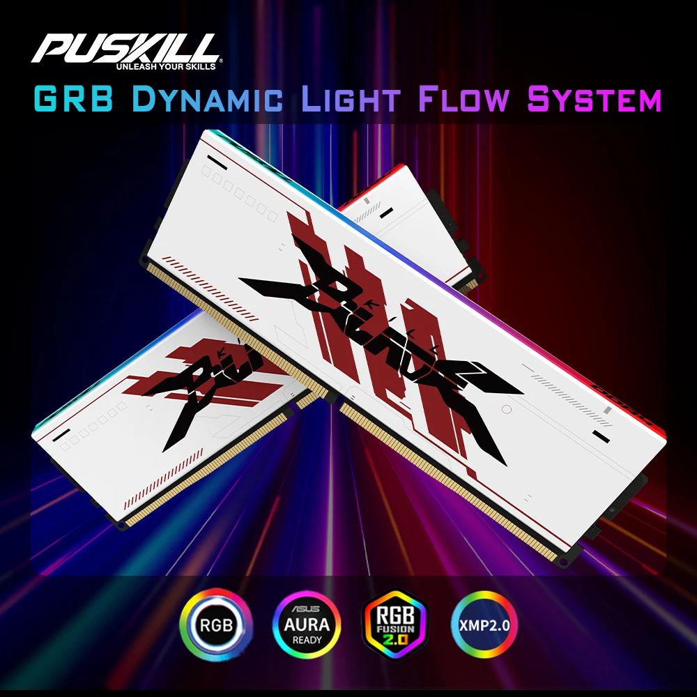 PUSKILL RGB DDR4 ذاكرة الوصول العشوائي 8GB 16GB 3600MHz 3200MHz DIMM ذاكرة الوصول العشوائي المكتبية للألعاب