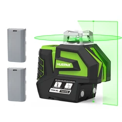 Huepar Laser Level Green Beam Self-Leveling Cross Line Laser Level Tool With 2 Plumb Dots,Backup Batteries And Hard Case