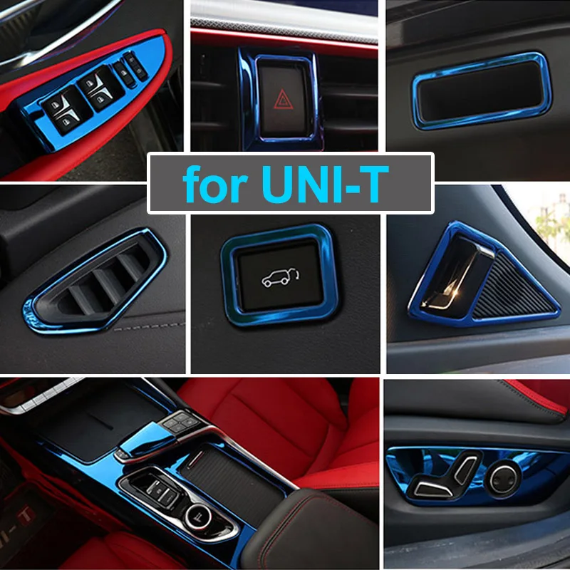 Blue Items for Changan UNI-T 2023 Interior Air Outlet Frame Window Regulator Switch UNIt 2022 Gear Decorative Panel