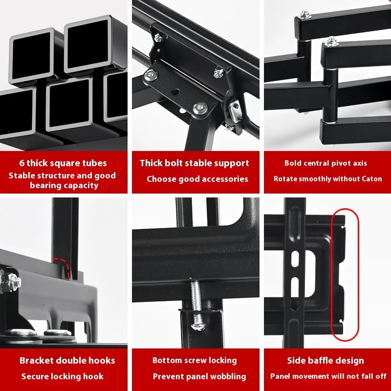 

Universal Rotary TV Stand 32-80 Inch LCD Wall Mounted Telescopic Swing Stand